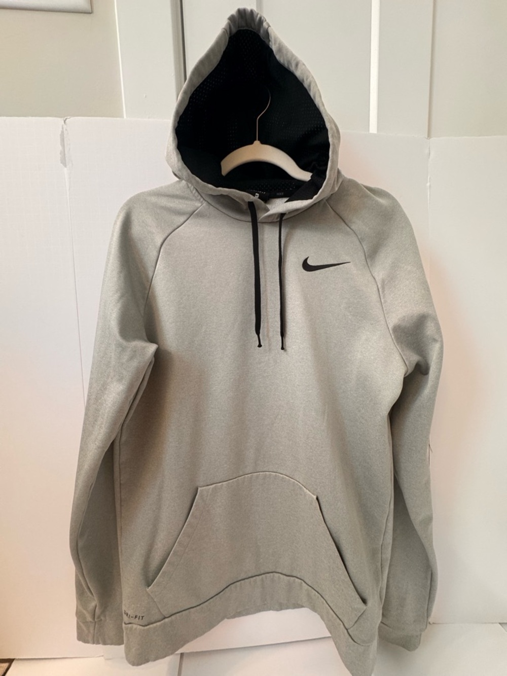 Nike Light Gray Hoodie with Black Swoosh
